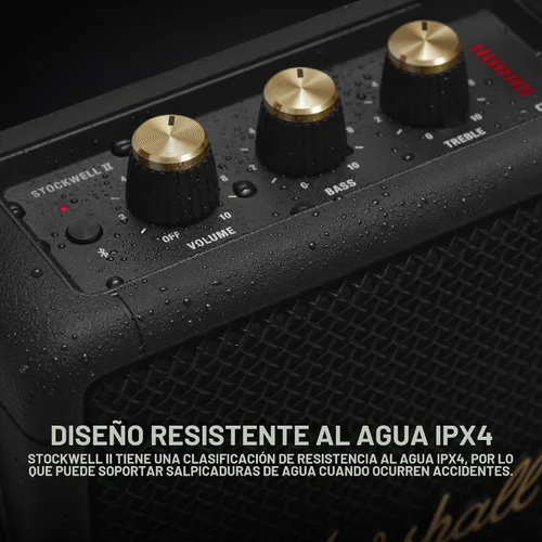 Vista 3 de Marshall Stockwell II - Altavoz Bluetooth portátil, negro y latón