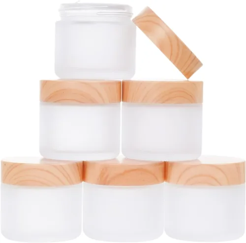 Vista 13 de 6Pcs Glass Lotion Cream Container with Lid for Travel Black 15ml 30ml 50ml Negro