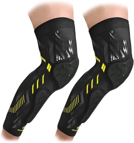 Vista 5 de Kuangmi Rodillera protectora para la rodilla rodillera de compresión para piernas espinilleras par