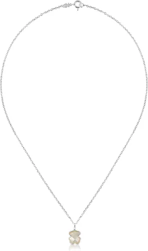 Vista 3 de TOUS joyería collar de plata esterlina Icon blanco y negro con dije de mini oso
