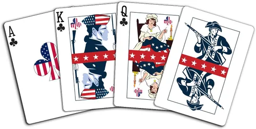 Vista 2 de Military Gift Shop Cartas de jugar con bandera estadounidense azul - Gráficos patrióticos - Calidad premium - Regalos para veteranos para hombres