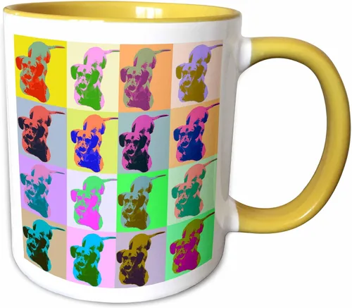 Vista 13 de 3dRose Carton Dachshund Pop Art - Taza de 15 onzas Blanco