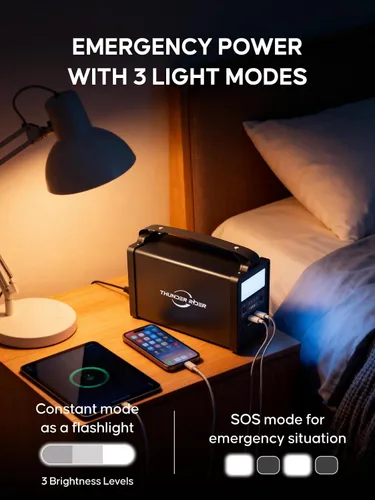 Vista 7 de Estación de energía portátil de 300 W, batería de litio de reserva de 299 Wh, generador eléctrico portátil con banco de salida de CA para CPAP