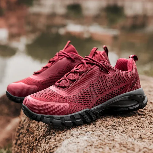 Vista 11 de ulogu Zapatos de senderismo impermeables para hombres y mujeres, cómodos, ligeros, antideslizantes, para caminar todo el día, para trabajar y caminar