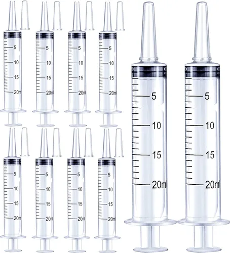 Vista 10 de Jeringa de 1 ml para líquido, oral, laboratorios científicos, medición, dispensación, con tapa - Paquete de 3 jeringas de 1 ml