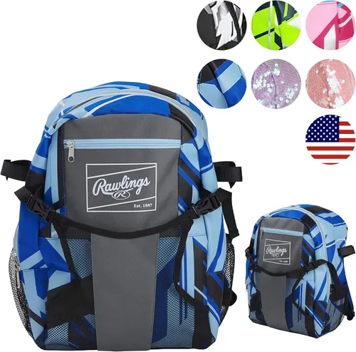 Vista 17 de Rawlings Remix Backpack Equipment Bag T-Ball & Youth Softball Multiple