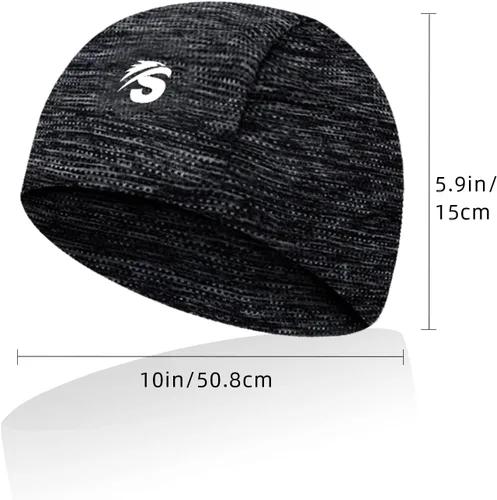 Vista 5 de Seektop 2 Pack Skull Cap Helmet Liner for Men, Cycling Running Sweat Wicking Skullcap Beanie, Fits Under Helmets