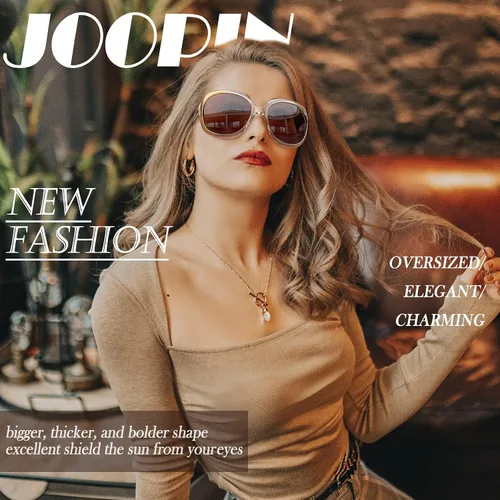 Vista 26 de Joopin Lentes de sol de gran tamaño para mujer, polarizados, grandes, para conducción, protección UV, grandes sombras