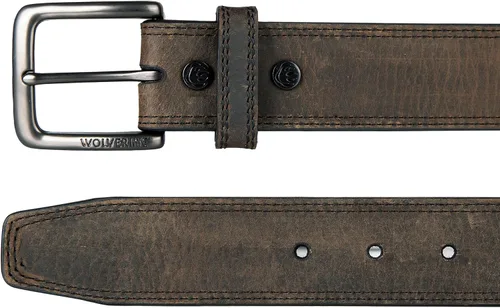 Vista 2 de Wolverine Men's Full Grain Leather Work Belt Workwear Heavy Duty Utility Rugged Durable Metal Buckle