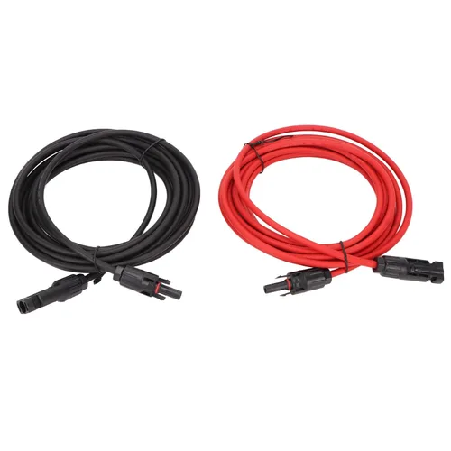 Vista 9 de Cable adaptador solar, 1 par de cable de panel solar de 12 AWG con conector adaptador solar, cable de extensión solar, cable fotovoltaico resistente