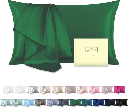 Vista 46 de Funda de almohada de seda para cabello y piel, suave, transpirable y resistente, funda de almohada de seda de tamaño Queen, fundas de almohada