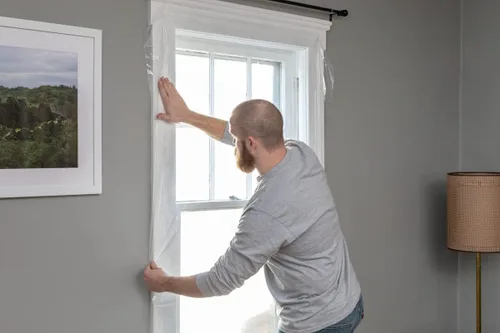 Vista 6 de Duck Kit de aislamiento de ventanas de marca – Kit de sellado de invierno para hasta 10 ventanas – Película retráctil enrollada se corta a medida
