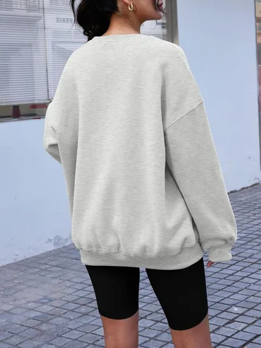 Vista 2 de AUTOMET Sudaderas con capucha para mujer, cuello redondo, suéteres de gran tamaño, informales, cómodos, ropa de moda de otoño 2023
