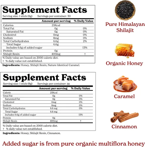 Vista 2 de Better Alt Paquete de 2 palitos Shilajit del Himalaya puro (canela + caramelo) Fácil de consumir 60 barras para impulso de energía y apoyo