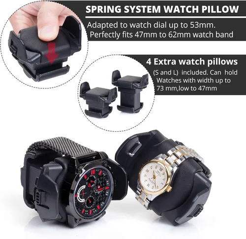 Vista 5 de Utilizado como nuevo Bobinador de reloj para relojes automáticos, carcasa de fibra de carbono con laca de alto brillo, almohadas de reloj ajustables