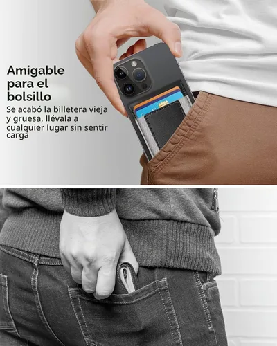 Vista 6 de Cartera MagSafe con soporte ajustable, soporte para 9 tarjetas Negro