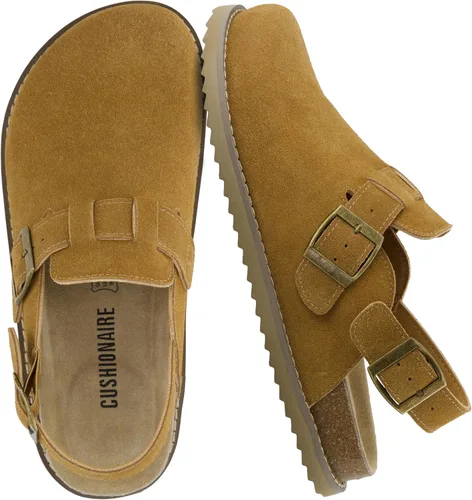 Vista 14 de CUSHIONAIRE Brooklyn - Zuecos de gamuza auténtica con hebilla para mujer Gamuza auténtica de chocolate