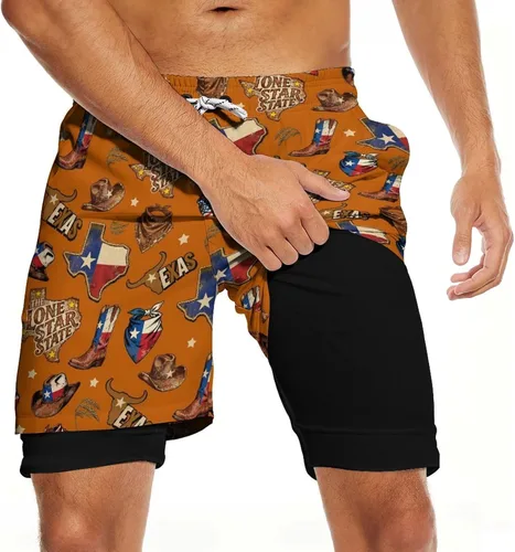 Vista 11 de CHILL·TEK Traje de baño para hombre con forro de compresión de secado rápido 2 en 1, traje de baño para playa