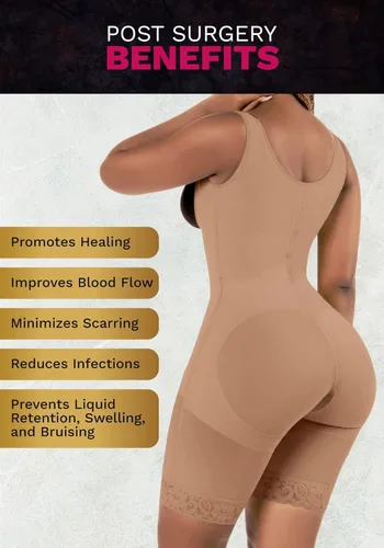 Vista 4 de BLING SHAPERS Fajas de media pierna para mujer, poscirugía, Colombianas, Levanta Cola
