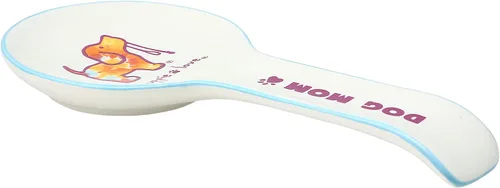 Vista 2 de Pavilion Gift Company - Dog Mom-Tie Dye - Soporte para cucharas de 9.25", blanco