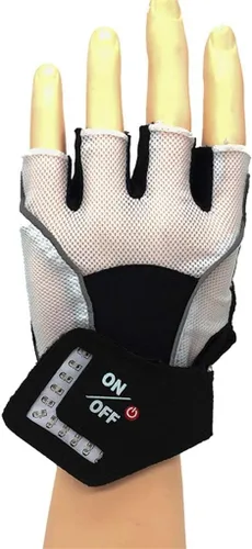 Vista 7 de 1 par inteligente LED luz de advertencia de señal de giro al aire libre guantes de montar bicicleta ciclismo traje medio dedo guantes adultos