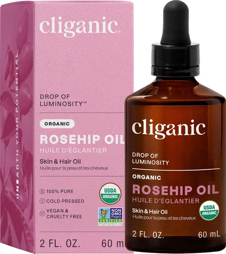 Vista 8 de Cliganic Aceite de semilla de rosa mosqueta orgánico para cara, 100% puro, natural prensado en frío sin refinar sin OMG Aceite portador para piel