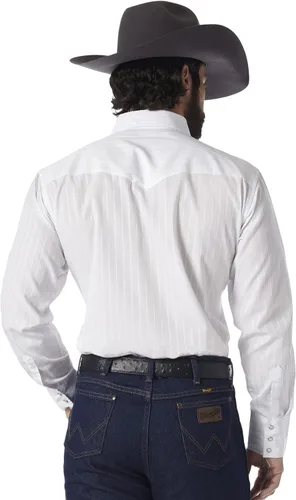 Vista 2 de Wrangler Men's Sport Western Two Pocket Long Sleeve Snap Button Down Shirts