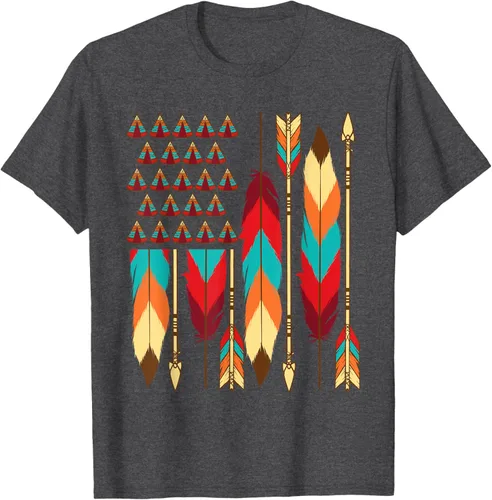 Vista 37 de Native American Bandera - Camiseta de veteranos indígenas del Mes del Orgullo, Negro, S