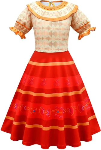 Vista 2 de Hqroidd Girls Floral Dress Kids Ruffle Dress Birthday Party Flower Printed Princess Dresses Outfit Halloween Carnival