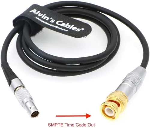 Vista 2 de Alvin's Cables Cable de salida de código de tiempo de 5 pines macho a BNC SMPTE para dispositivos de sonido ARRI Mini