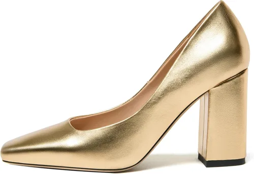 Vista 2 de Zapatos de tacón alto con puntera cuadrada para mujer, estilo casual, de 3.34 pulgadas