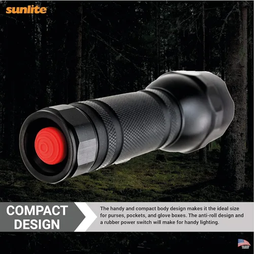 Vista 5 de Sunlite 41780 Linterna LED de alta potencia para exteriores, 3 modos, linterna, luz estroboscópica, luz verde, resistente al agua, de mano, negro, 2