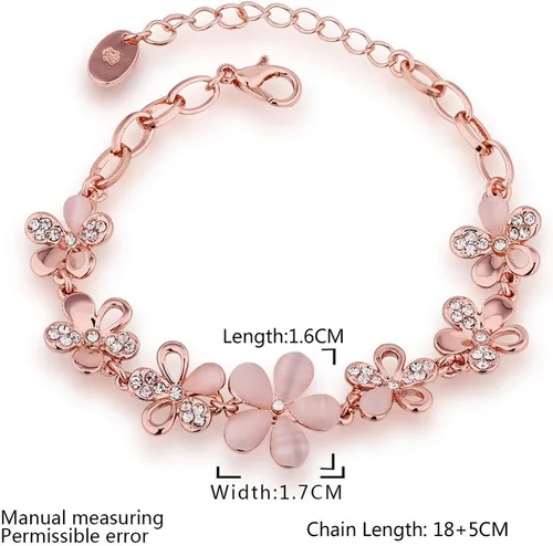 Vista 2 de Pulsera ajustable chapada en oro rosa de 18 quilates para mujer, joyería para mujer, Metal