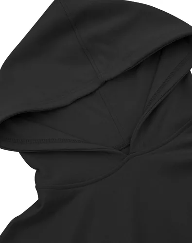 Vista 5 de PRETTODAY Sudadera con capucha de gran tamaño para mujer, sudadera casual de manga larga, color liso, suelta