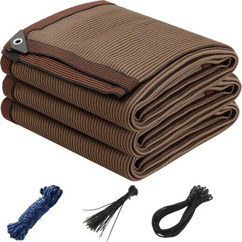 Vista 8 de Tela de Sombra del 90% 6'x8' Negra, Lona de Malla Resistente a UV Duradera con Ojales y Bordes Reforzados para Cubrir Plantas, Invernadero, Perrera
