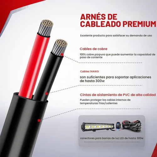 Vista 5 de Barra de luz LED Nilight. arnés de cableado, kit de 12 V, interruptor basculante, láser de 5 pines, interruptor de encendido y apagado impermeable