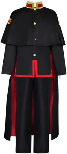 Vista 2 de Okazaki Disfraz de cosplay de Hanako Kun, conjunto completo de uniforme escolar, conjunto completo de Halloween con sombrero Hanako(con capa)