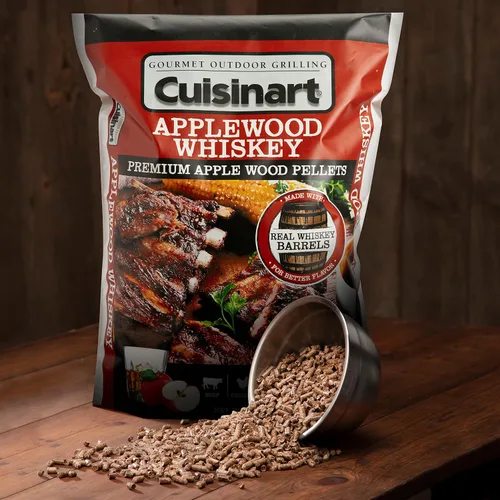 Vista 4 de Cuisinart Pellets Premium de Madera de Manzano con Whiskey para BBQ Ahumado - Bolsa de 20 lb