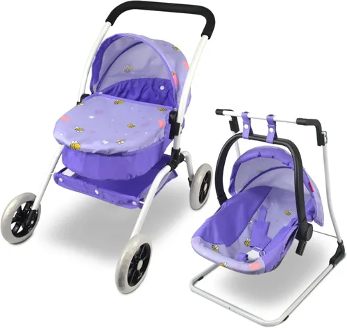 Vista 10 de Colección de muñecas de bebé, cochecito de muñeca Anivia, diseño de corazón, regalos para niños pequeños y niñas, cochecito de muñeca plegable