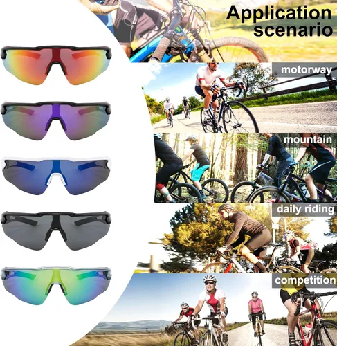 Vista 6 de Karsaer Ciclismo Deportes TR90 Gafas de sol hombres mujeres, ciclismo de montaña, escalada en roca, kayak deportes gafas