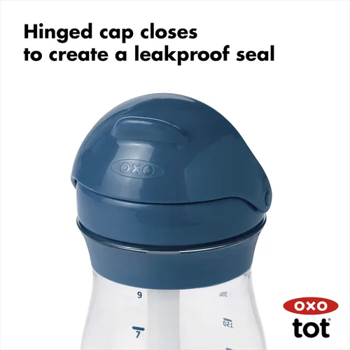 Vista 4 de OXO Tot Transitions - Vaso con pajita, 9 onzas, color azul marino