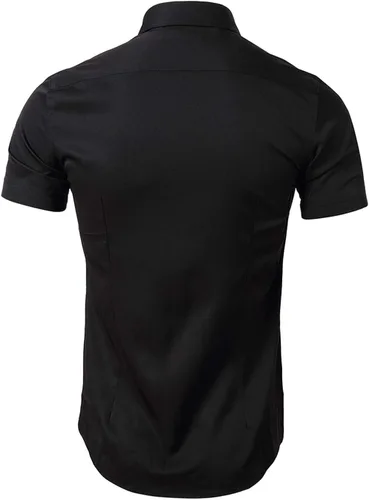 Vista 4 de FLY HAWK Mens Dress Shirts, Fitted Bamboo Fiber Short Sleeve Elastic Casual Button Down Shirts