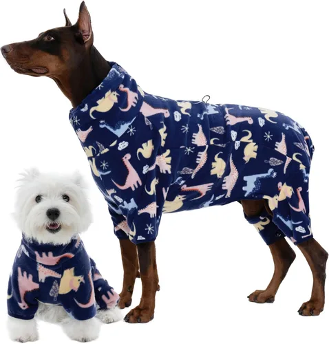 Vista 29 de ROZKITCH Abrigo térmico de invierno para perro, pijama de forro polar suave, resistente al viento, chaqueta cálida para clima frío, chaleco