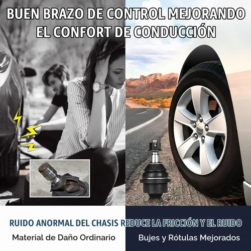 Vista 4 de Kit de Suspensión de Brazo de Control Inferior Delantero Compatible con Honda Civic 2001 2002 2003 2004 2005 (No para Modelos SI), con Juntas