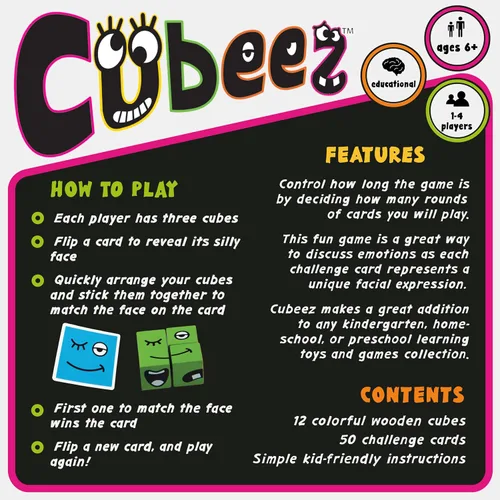 Vista 5 de BLUE ORANGE GAMES Cubeez - Rompecabezas de expresión original a juego con cubos de madera, 1 a 4 jugadores, a partir de 6 años