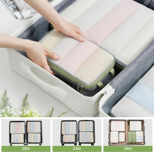 Vista 136 de BAGAIL 4 Set/6 Set Ultraligero Compresión Embalaje Cubos Organizador de Embalaje para Accesorios de Viaje Equipaje Maleta Mochila
