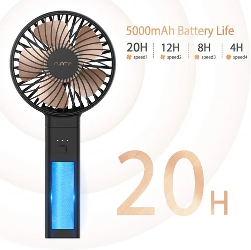 Vista 2 de OUTXE Ventilador portátil de mano 5000mAh USB Ventilador de escritorio
