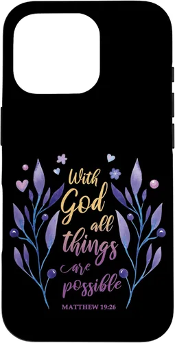 Vista 20 de with God All Things are Possible Matthew 19:26 Christian Case for iPhone 16