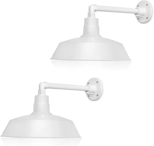 Vista 16 de 14 pulgadas. RLM Warehouse - Pantalla con brazo de cuello de cisne y bombilla Led A19 5000K de 9W