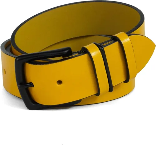 Vista 2 de HoffeBelts Cinturón de cuero de grano completo hecho a mano para hombre, estilo casual, cinturón de cuero personalizado en caja de regalo